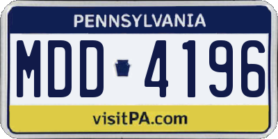 PA license plate MDD4196