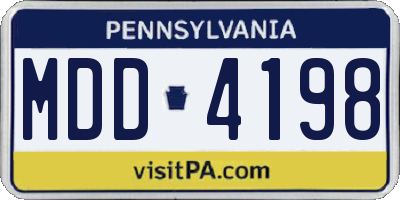 PA license plate MDD4198