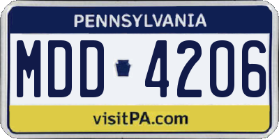 PA license plate MDD4206