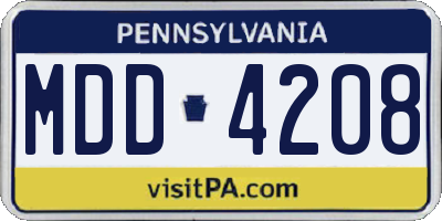 PA license plate MDD4208