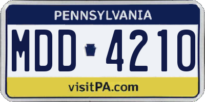 PA license plate MDD4210