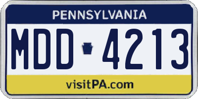 PA license plate MDD4213