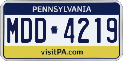 PA license plate MDD4219