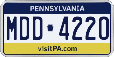 PA license plate MDD4220