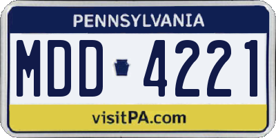 PA license plate MDD4221