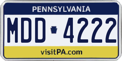PA license plate MDD4222
