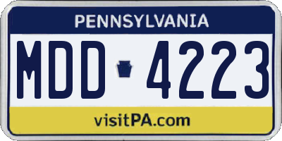 PA license plate MDD4223