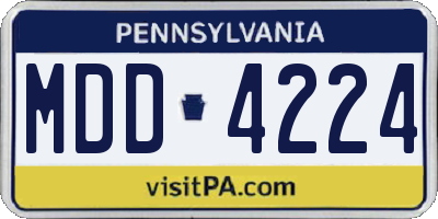 PA license plate MDD4224