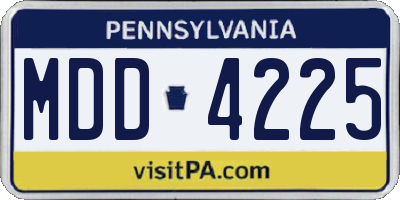 PA license plate MDD4225