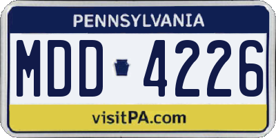PA license plate MDD4226