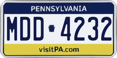 PA license plate MDD4232
