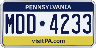 PA license plate MDD4233