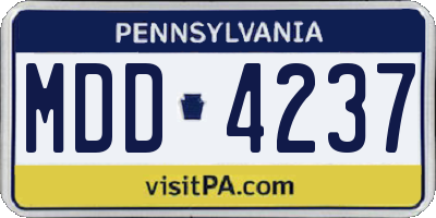 PA license plate MDD4237
