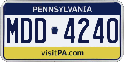 PA license plate MDD4240