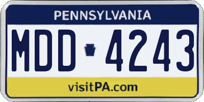 PA license plate MDD4243