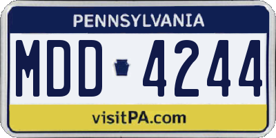 PA license plate MDD4244