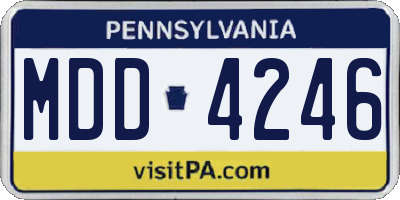 PA license plate MDD4246