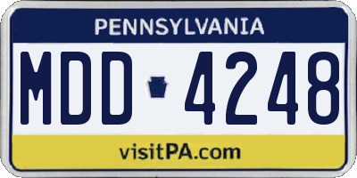 PA license plate MDD4248