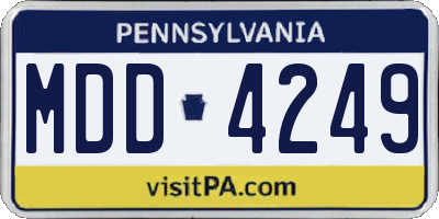 PA license plate MDD4249