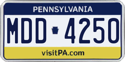 PA license plate MDD4250
