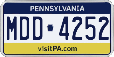 PA license plate MDD4252