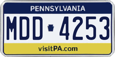 PA license plate MDD4253