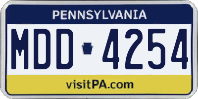PA license plate MDD4254