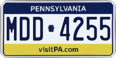 PA license plate MDD4255