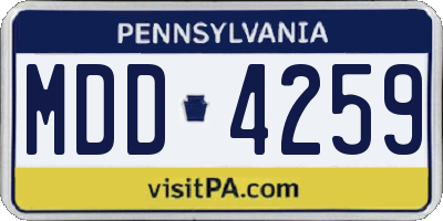 PA license plate MDD4259