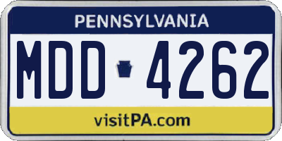 PA license plate MDD4262