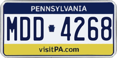 PA license plate MDD4268
