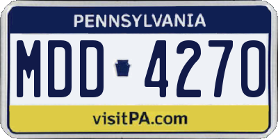 PA license plate MDD4270