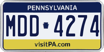 PA license plate MDD4274