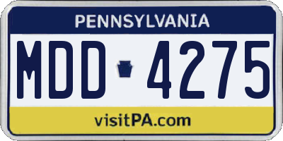 PA license plate MDD4275