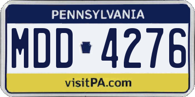 PA license plate MDD4276