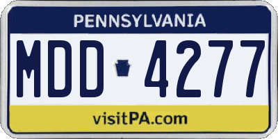 PA license plate MDD4277