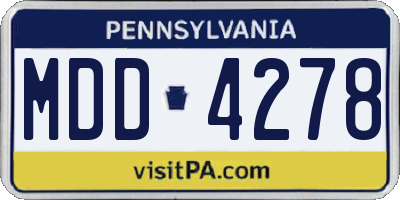 PA license plate MDD4278