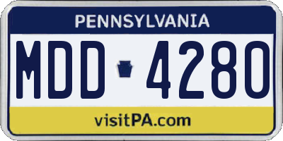 PA license plate MDD4280