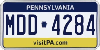 PA license plate MDD4284