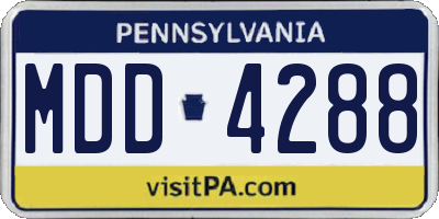 PA license plate MDD4288