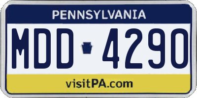 PA license plate MDD4290