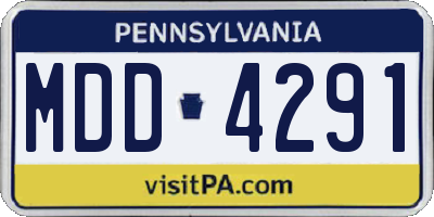 PA license plate MDD4291