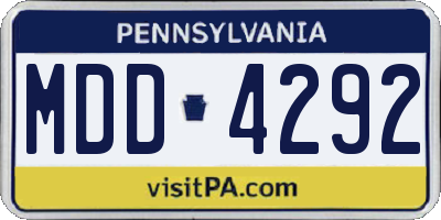 PA license plate MDD4292