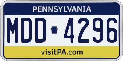 PA license plate MDD4296