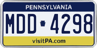 PA license plate MDD4298