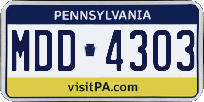 PA license plate MDD4303