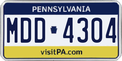 PA license plate MDD4304