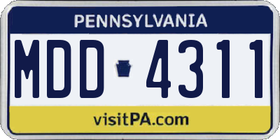 PA license plate MDD4311