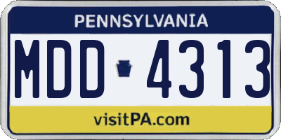 PA license plate MDD4313