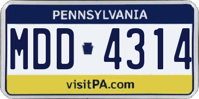 PA license plate MDD4314